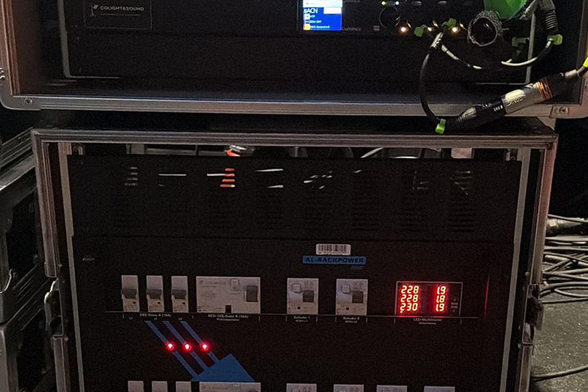 Technikrack für das Lichtsystem im Tempodrom Berlin, Show Marc-Uwe Kling